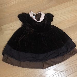 6m babygirl brownVelour occasion dress holiday